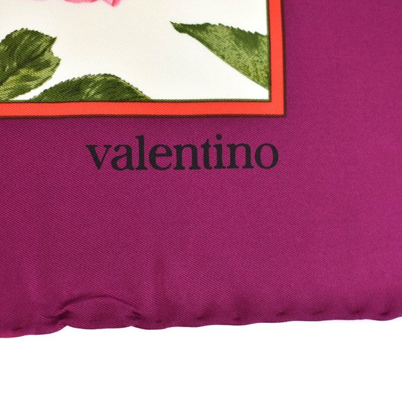 VALENTINO Multicolor Cherries & Logo Silk Scarf mo - Picture 5 of 9